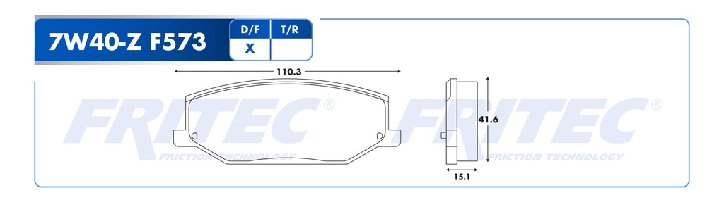 Pastilla para freno de disco Fritec. Formula Ceramic Specific. Delantera Fritec SPC-7W40-Z