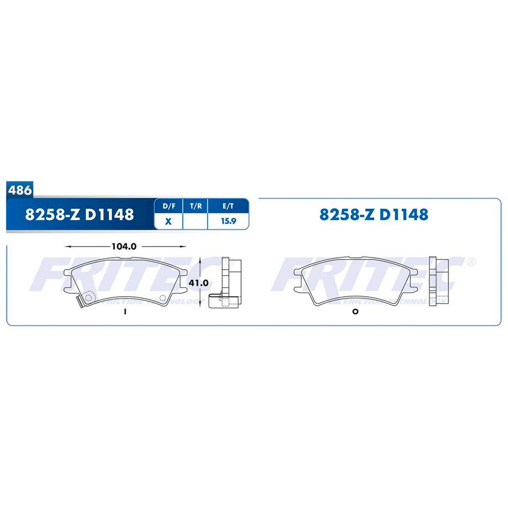 FR-SPC-8258-Z — Pastilla para freno de disco Fritec. Formula Ceramic Specific. Delantera Fritec SPC-8258-Z