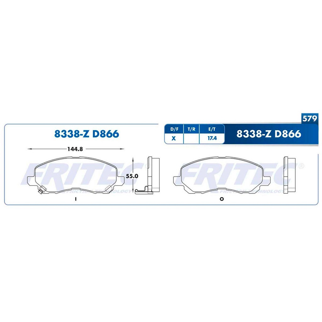 FR-SPC-8338-Z — Pastilla para freno de disco Fritec. Formula Ceramic Specific. Delantera Fritec SPC-8338-Z