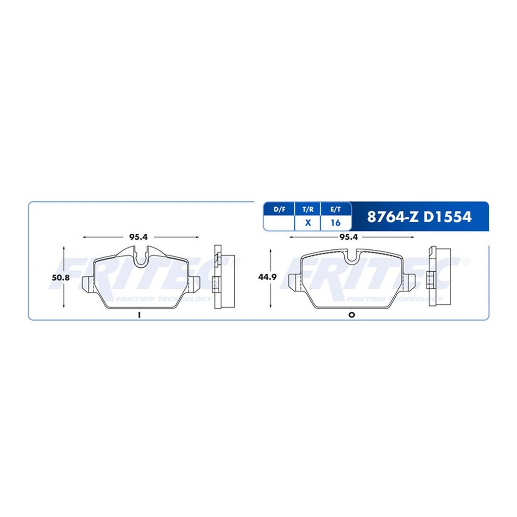 Pastilla para freno de disco Fritec. Formula Ceramic Specific. Trasera Fritec SPC-8764-Z