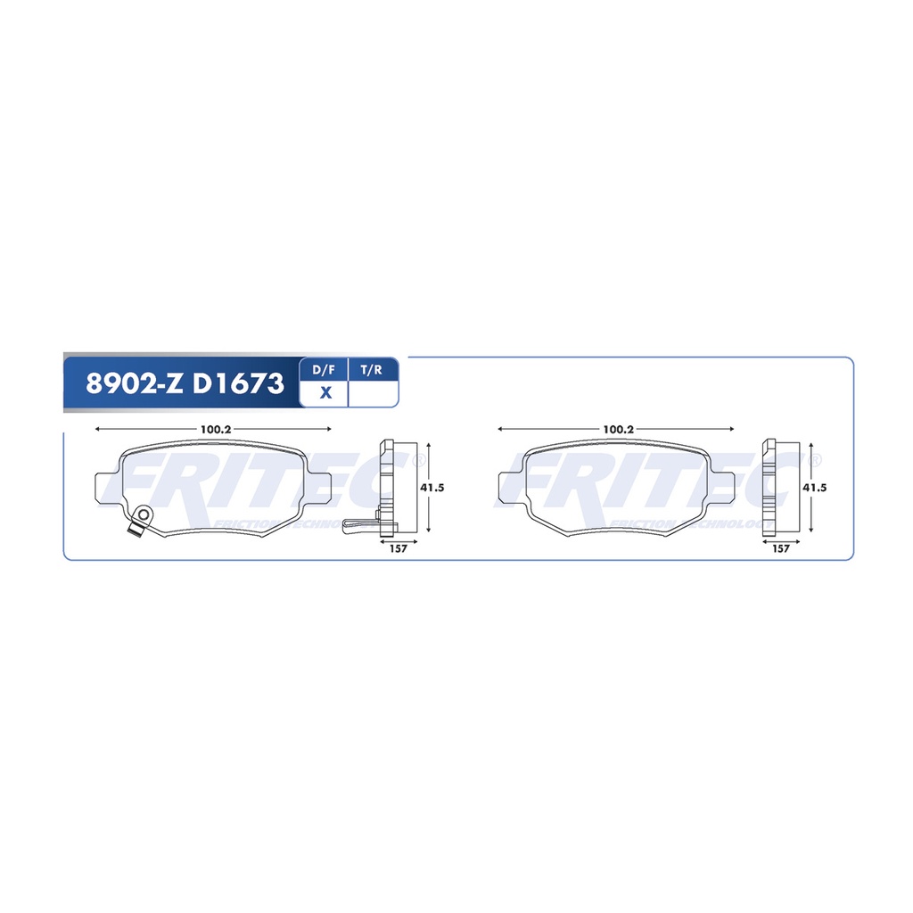 Pastilla para freno de disco Fritec. Formula Ceramic Specific. Trasera Fritec SPC-8902-Z