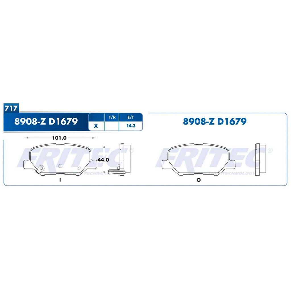 Pastilla para freno de disco Fritec. Formula Ceramic Specific. Trasera Fritec SPC-8908-Z