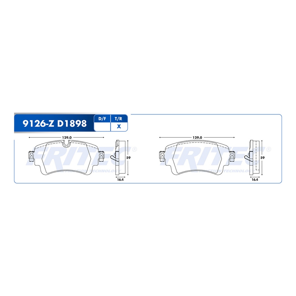 Pastilla para freno de disco Fritec. Formula Ceramic Specific. Trasera Fritec SPC-9126-Z