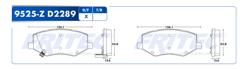 Pastilla para freno de disco Fritec. Formula Ceramic Specific. Delantera Fritec SPC-9525-Z