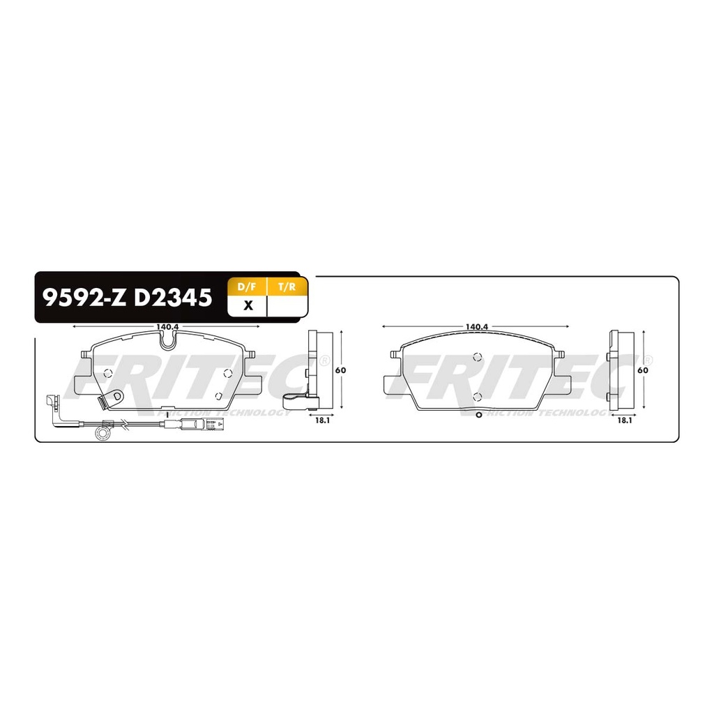 Pastilla para freno de disco Fritec. Formula Ceramic Specific. Delantera Fritec SPC-9592-Z