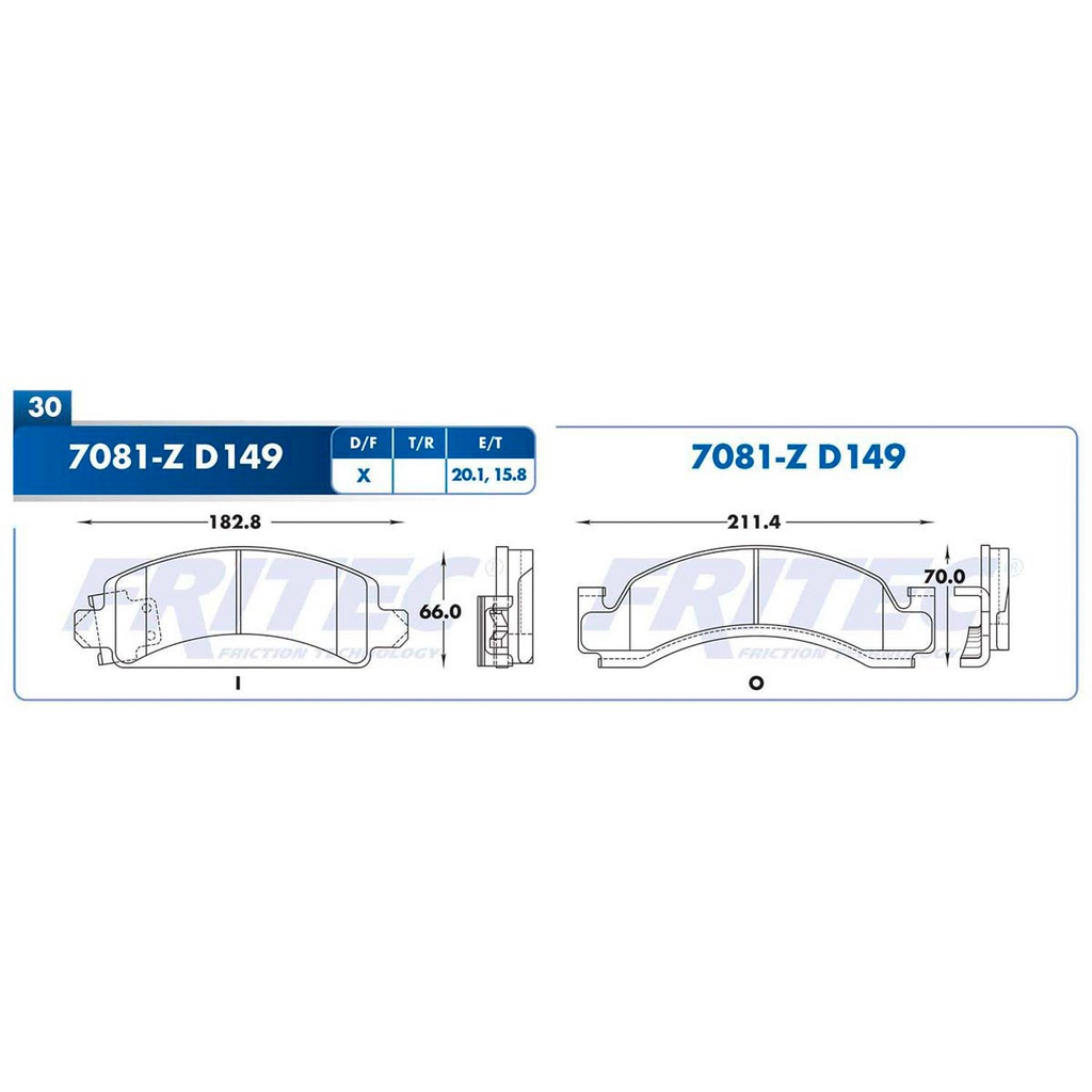 Pastilla para freno de disco Fritec. Formula Ceramic HD. Delantera Fritec SHD7081-Z