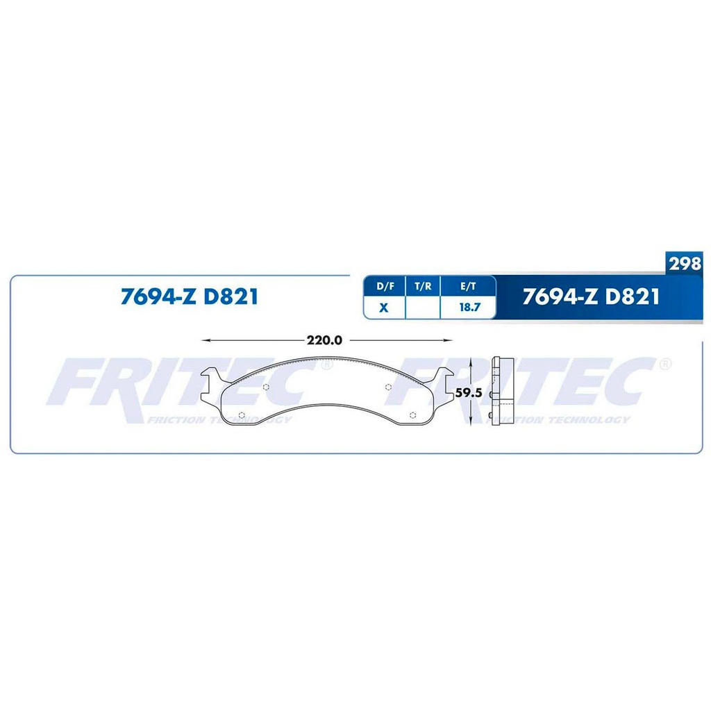FR-SHD7694-Z — Pastilla para freno de disco Fritec. Formula Ceramic HD. Delantera Fritec SHD7694-Z
