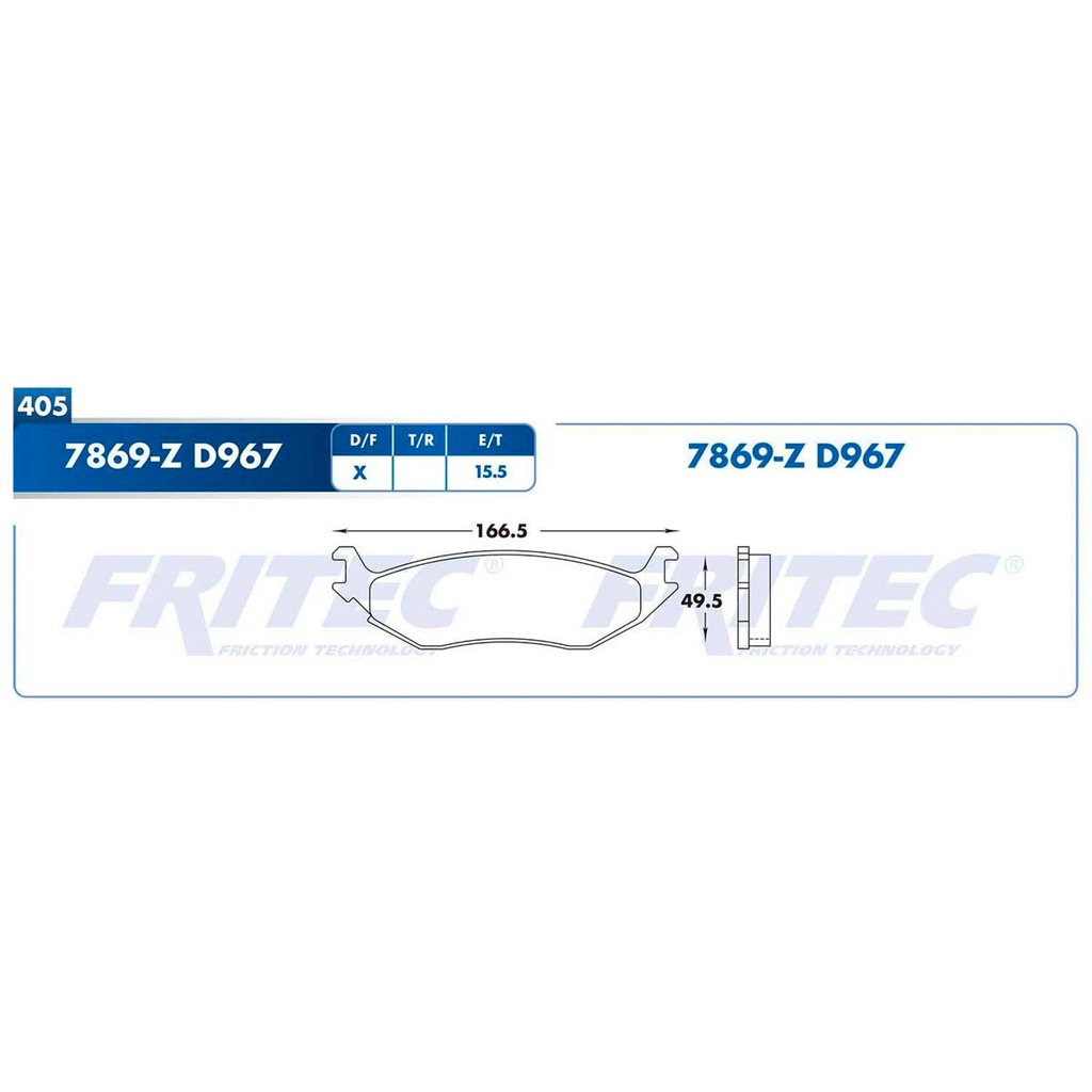 Pastilla para freno de disco Fritec. Formula Ceramic HD. Trasera Fritec SHD7869-Z