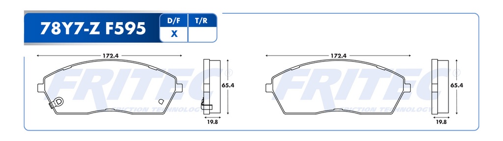 FR-SHD78Y7-Z — Pastilla para freno de disco Fritec. Formula Ceramic HD. Delantera Fritec SHD78Y7-Z