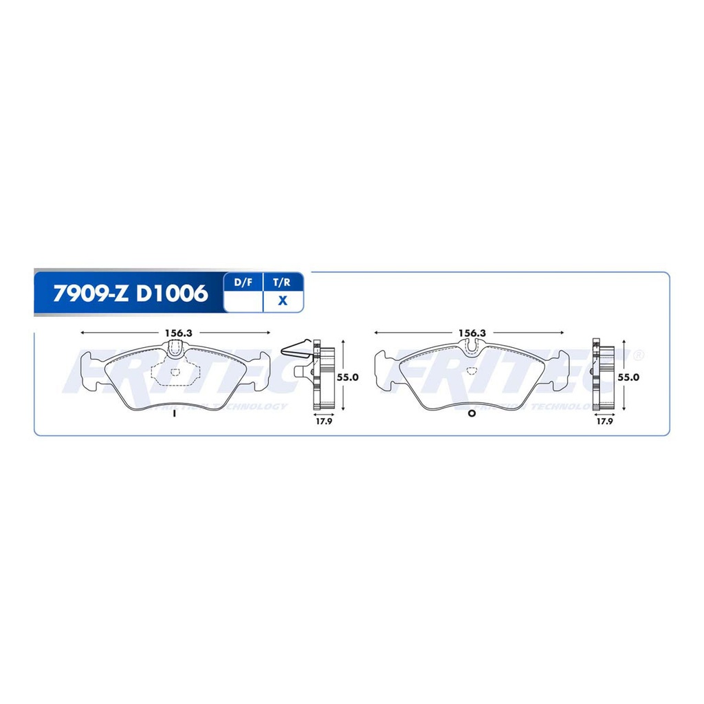 Pastilla para freno de disco Fritec. Formula Ceramic HD. Trasera Fritec SHD7909-Z