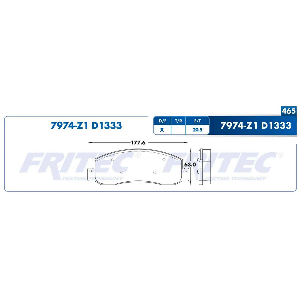 Pastilla para freno de disco Fritec. Formula Ceramic HD. Delantera Fritec SHD7974-Z1