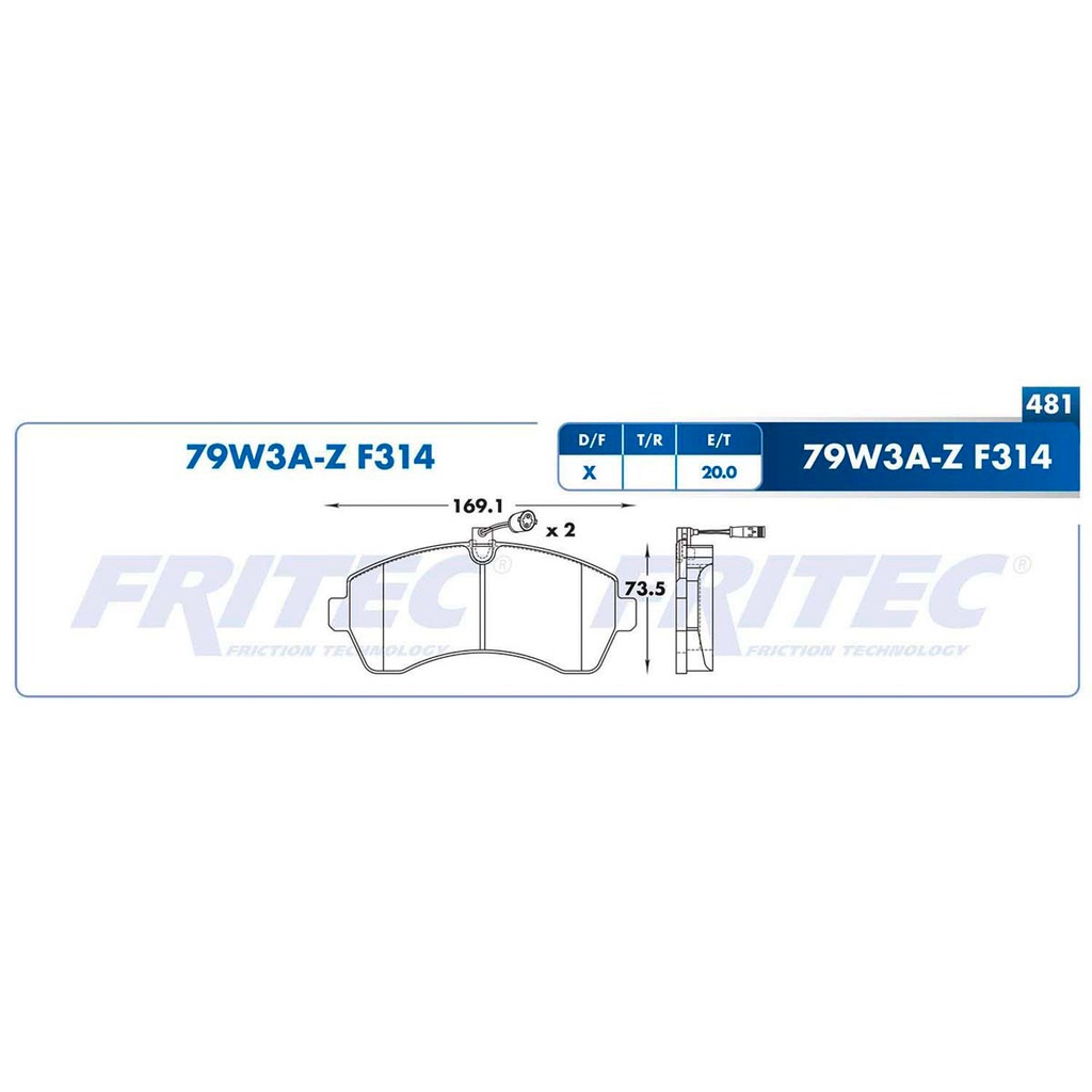 Pastilla para freno de disco Fritec. Formula Ceramic HD. Delantera Fritec SHD79W3A-Z