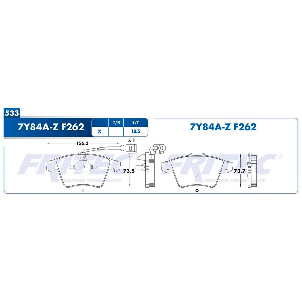 Pastilla para freno de disco Fritec. Formula Ceramic HD. Delantera Fritec SHD7Y84A-Z