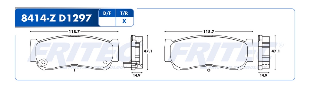 FR-SHD8414-Z — BALATA Trasera Chevrolet S10 Max 2023-2026 — FRITEC Ceramic HD