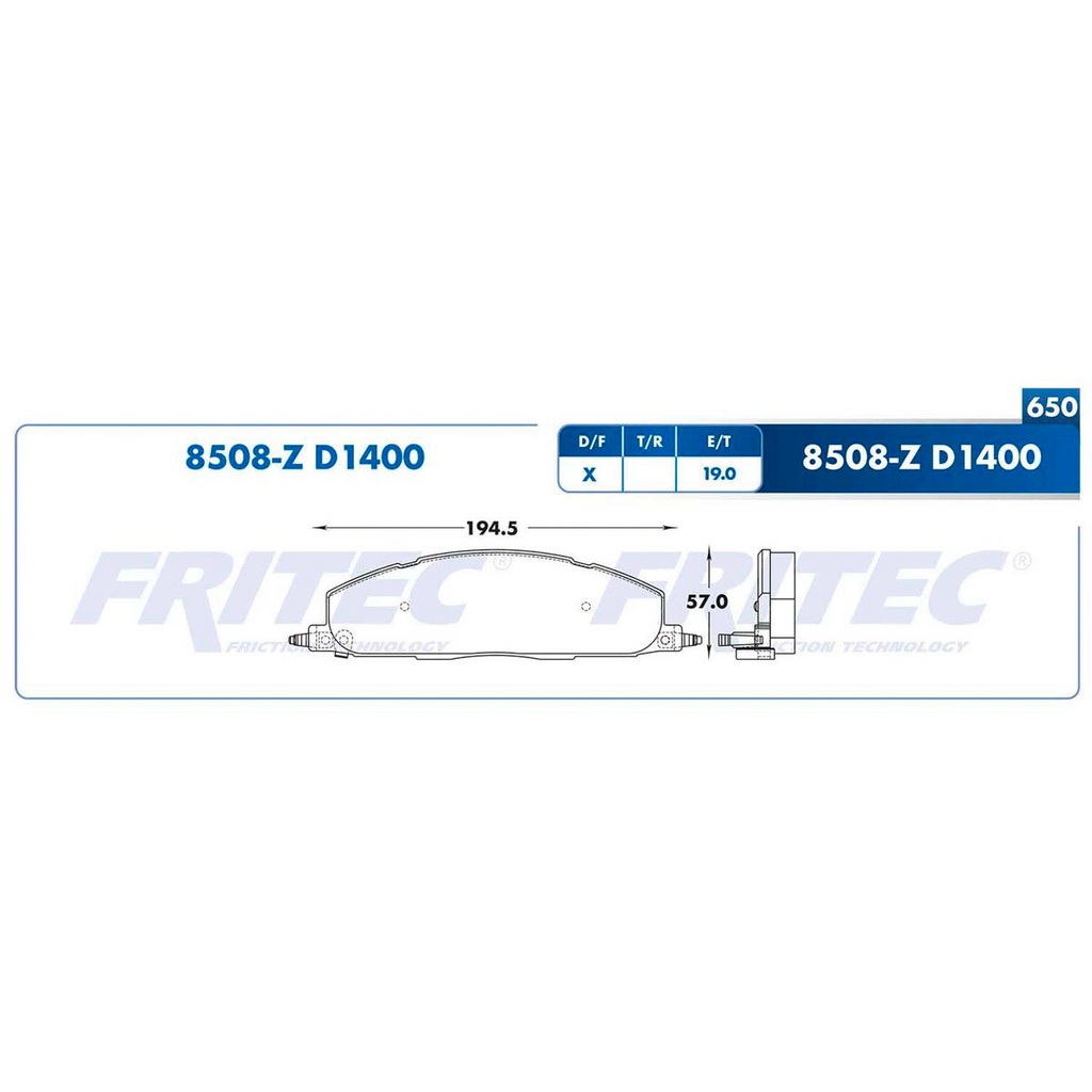 Pastilla para freno de disco Fritec. Formula Ceramic HD. Trasera Fritec SHD8508-Z