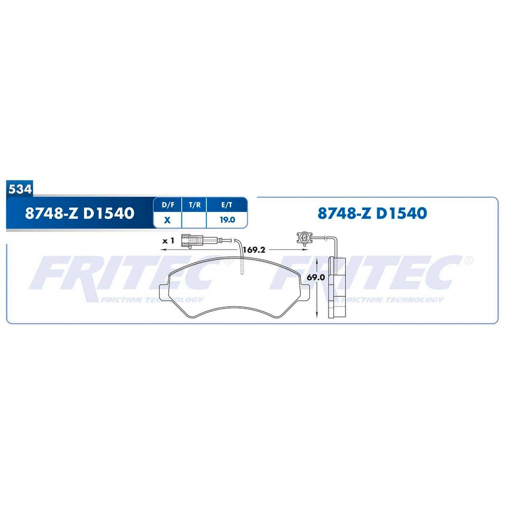FR-SHD8748-Z — Pastilla para freno de disco Fritec. Formula Ceramic HD. Delantera Fritec SHD8748-Z