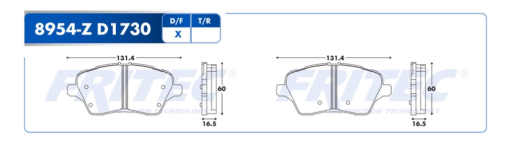 FR-SHD8954-Z — Pastilla para freno de disco Fritec. Formula Ceramic HD. Delantera Fritec SHD8954-Z