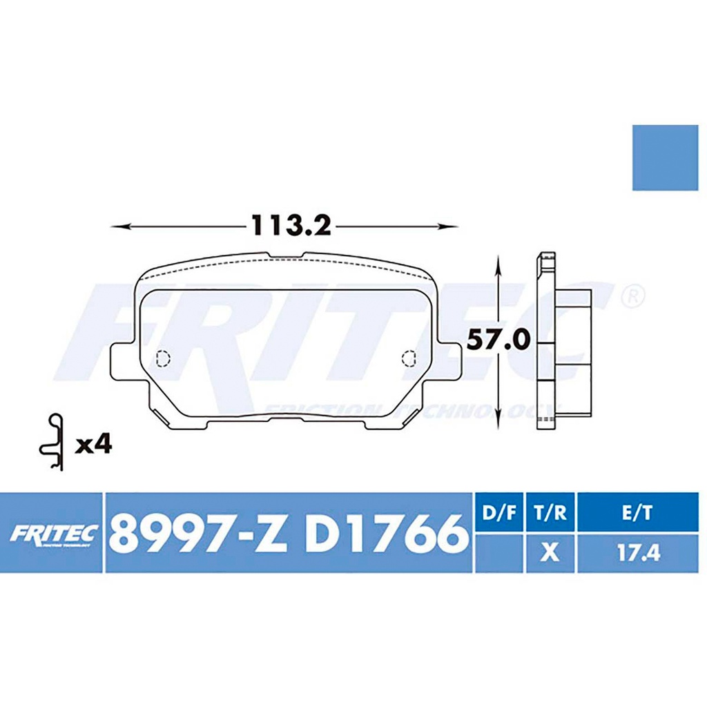 Pastilla para freno de disco Fritec. Formula Ceramic HD. Trasera Fritec SHD8997-Z