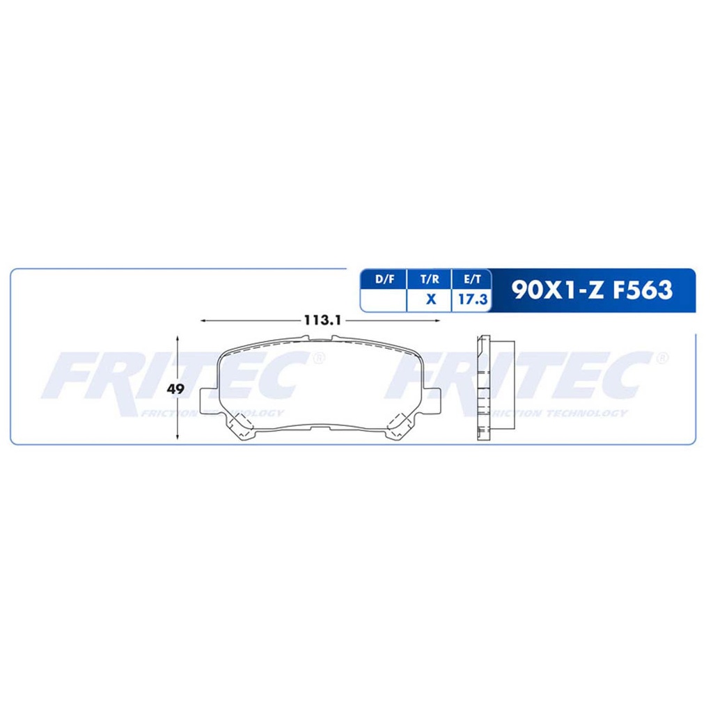 FR-SHD90X1-Z — Pastilla para freno de disco Fritec. Formula Ceramic HD. Trasera Fritec SHD90X1-Z