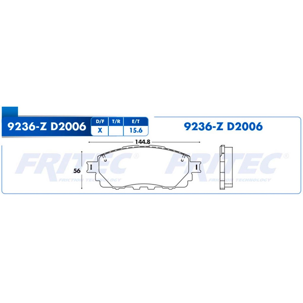 Pastilla para freno de disco Fritec. Formula Ceramic HD. Delantera Fritec SHD9236-Z