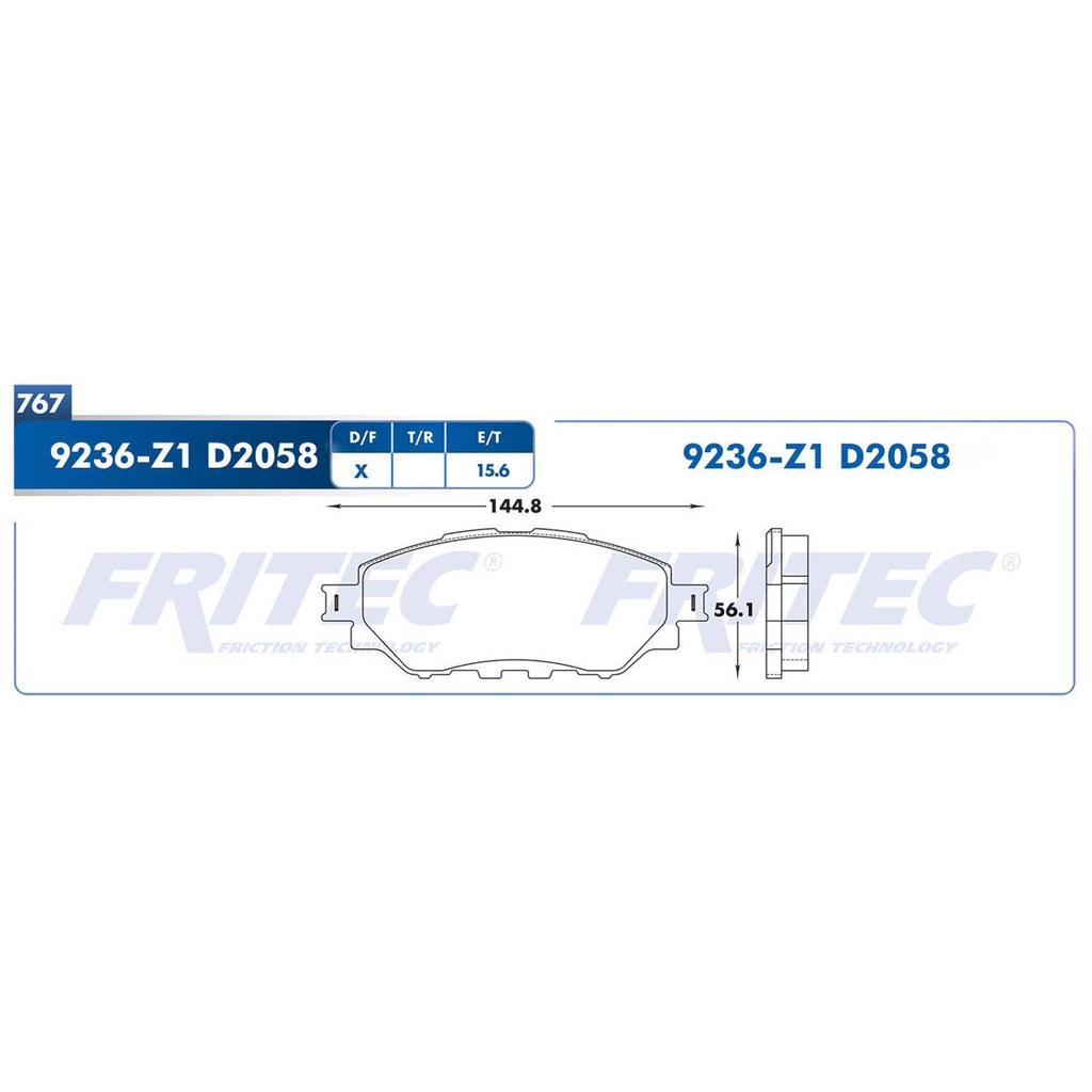 Pastilla para freno de disco Fritec. Formula Ceramic HD. Delantera Fritec SHD9236-Z1