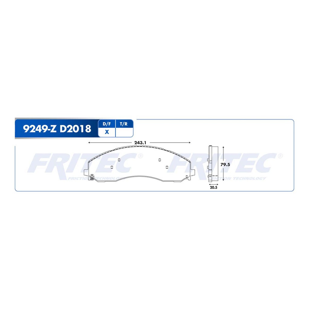 FR-SHD9249-Z — Pastilla para freno de disco Fritec. Formula Ceramic HD. Delantera / Trasera Fritec SHD9249-Z