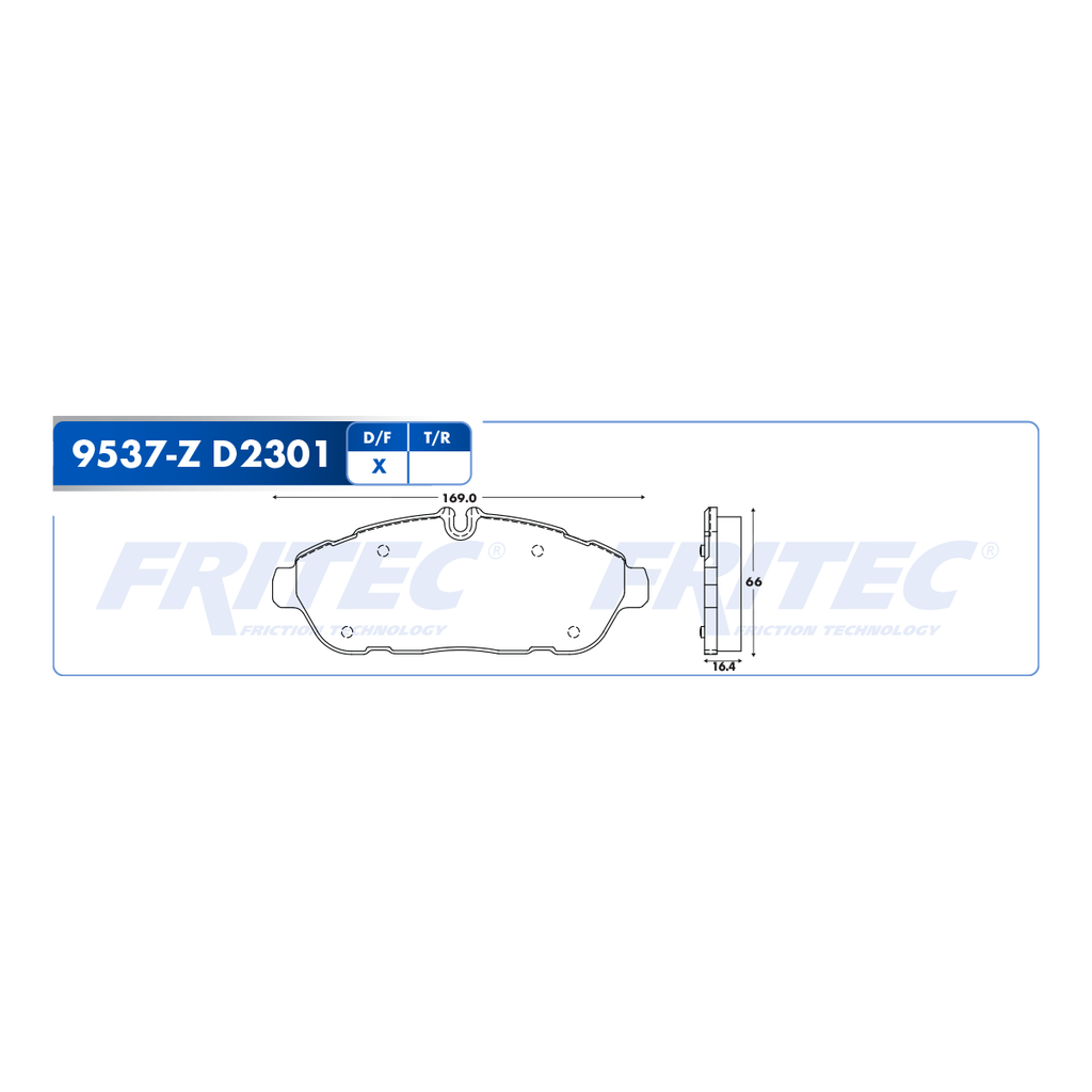 FR-SHD9537-Z — Pastilla para freno de disco Fritec. Formula Ceramic HD. Delantera Fritec SHD9537-Z