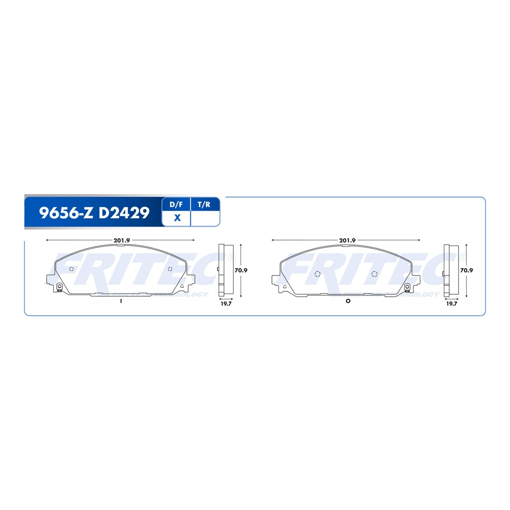 Pastilla para freno de disco Fritec. Formula Ceramic HD. Delantera Fritec SHD9656-Z