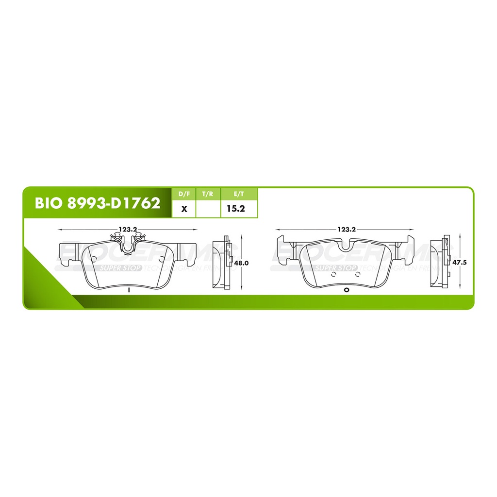 BI-BIO 8993-D1762 — Pastilla para freno de disco Bioceramic. Formula Ceramic LowMet. Delantera BioCeramic BIO 8993-D1762