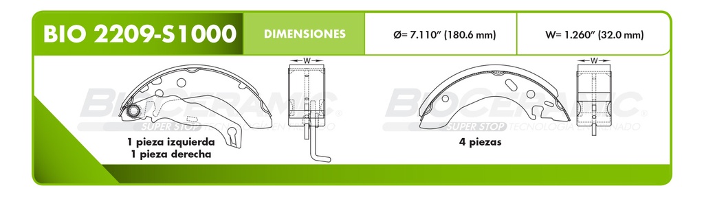 Zapata para freno Bioceramic FT BioCeramic BIO 2209-S1000