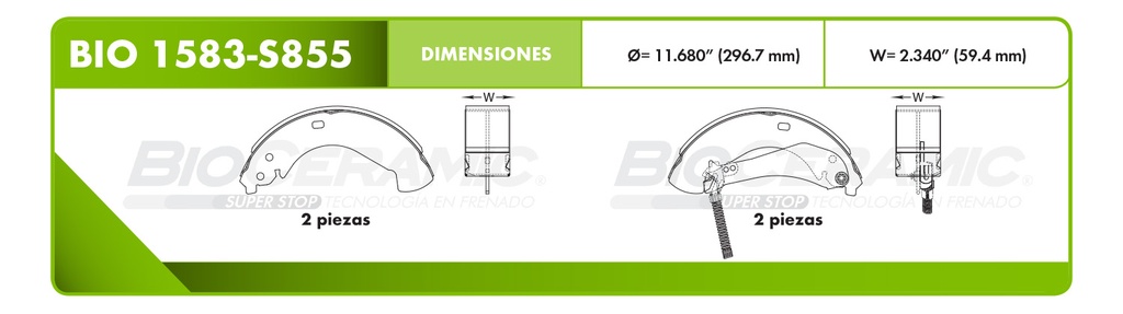 Zapata para freno Bioceramic FT BioCeramic BIO 1583-S855