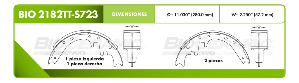 Zapata para freno Bioceramic FT BioCeramic BIO 2182TT-S723