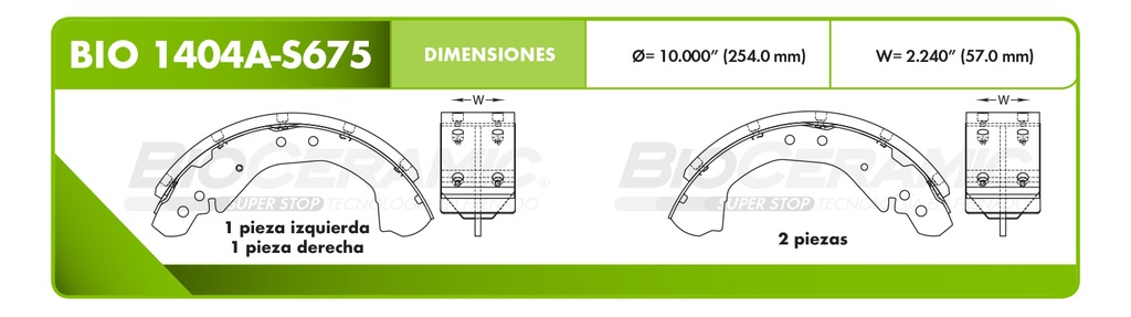 Zapata para freno Bioceramic FT BioCeramic BIO 1404A-S675