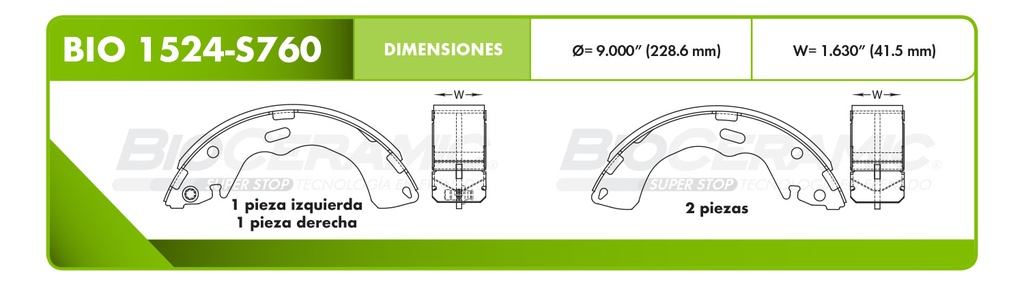 Zapata para freno Bioceramic FT BioCeramic BIO 1524-S760