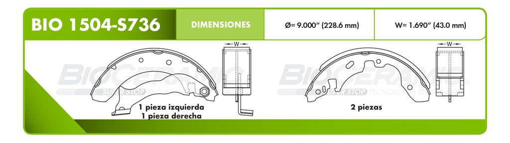 Zapata para freno Bioceramic FT BioCeramic BIO 1504-S736