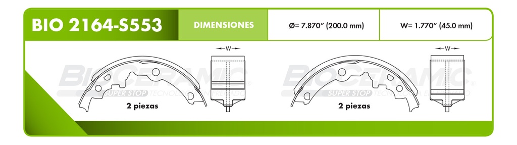 Zapata para freno Bioceramic FT BioCeramic BIO 2164-S553