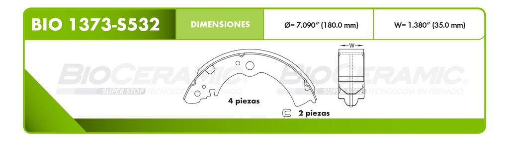 Zapata para freno Bioceramic FT BioCeramic BIO 1373-S532