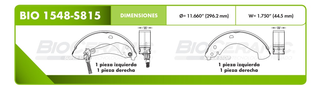 Zapata para freno Bioceramic FT BioCeramic BIO 1548-S815