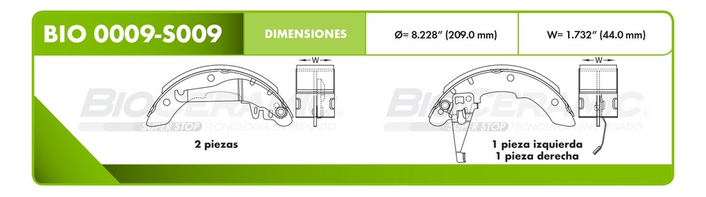 Zapata para freno Bioceramic FT BioCeramic BIO 0009-S009
