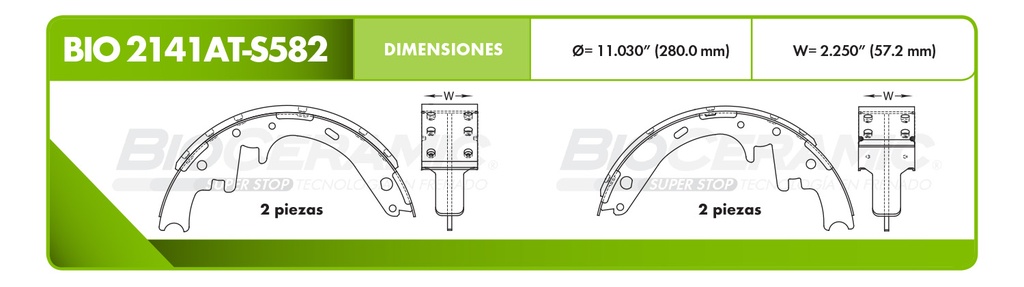 Zapata para freno Bioceramic FT BioCeramic BIO 2141AT-S582