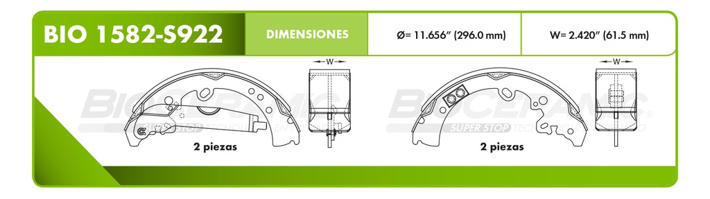 Zapata para freno Bioceramic FT BioCeramic BIO 1582-S922