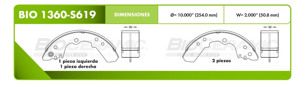 Zapata para freno Bioceramic FT BioCeramic BIO 1360-S619