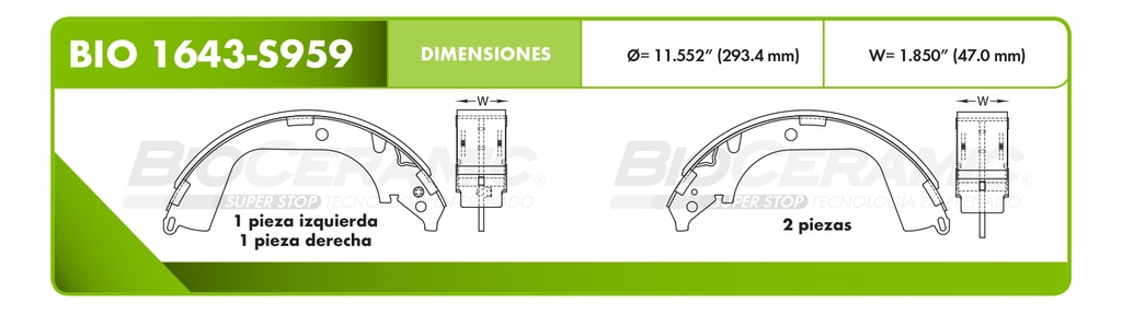 Zapata para freno Bioceramic FT BioCeramic BIO 1643-S959