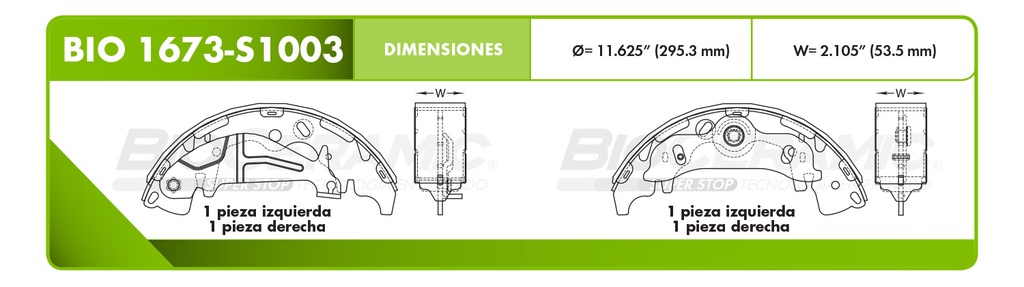 Zapata para freno Bioceramic FT BioCeramic BIO 1673-S1003