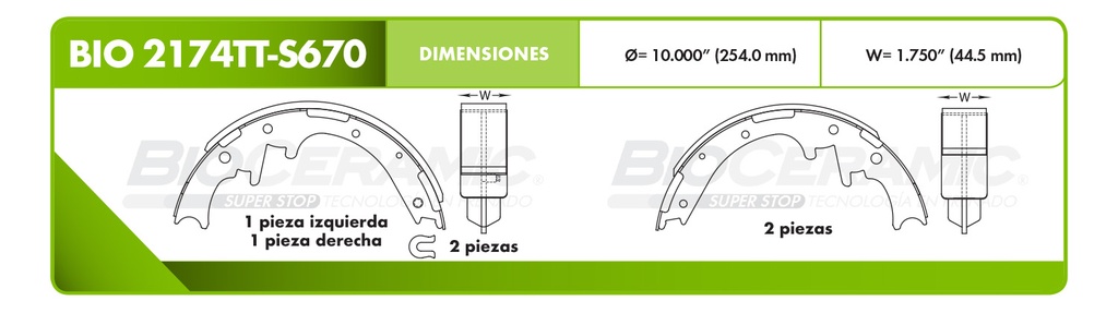 Zapata para freno Bioceramic FT BioCeramic BIO 2174TT-S670
