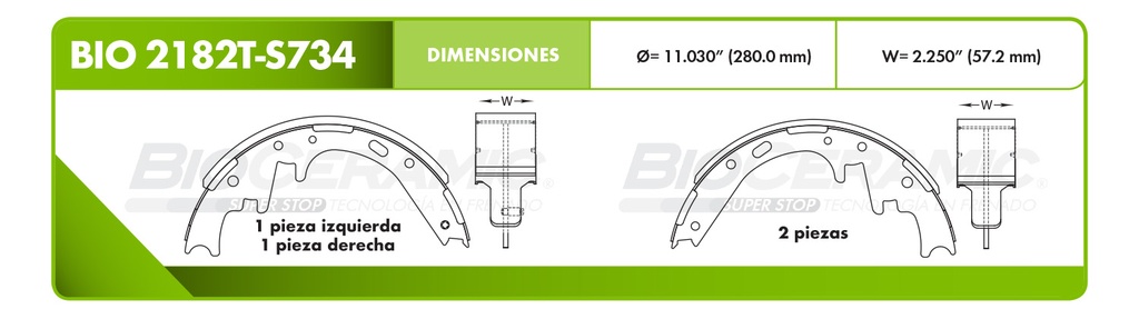 Zapata para freno Bioceramic FT BioCeramic BIO 2182T-S734