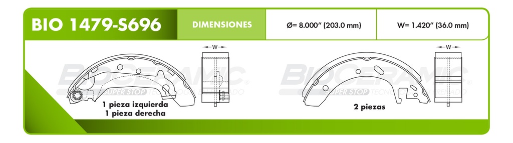 Zapata para freno Bioceramic FT BioCeramic BIO 1479-S696