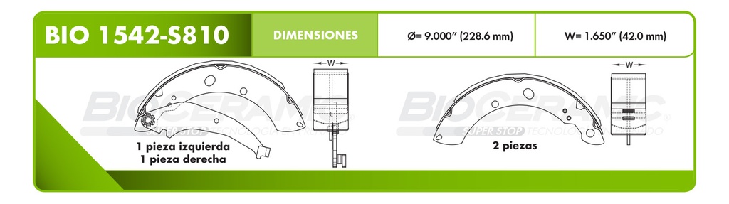 Zapata para freno Bioceramic FT BioCeramic BIO 1542-S810