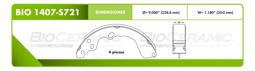Zapata para freno Bioceramic FT BioCeramic BIO 1407-S721