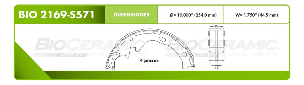 Zapata para freno Bioceramic FT BioCeramic BIO 2169-S571